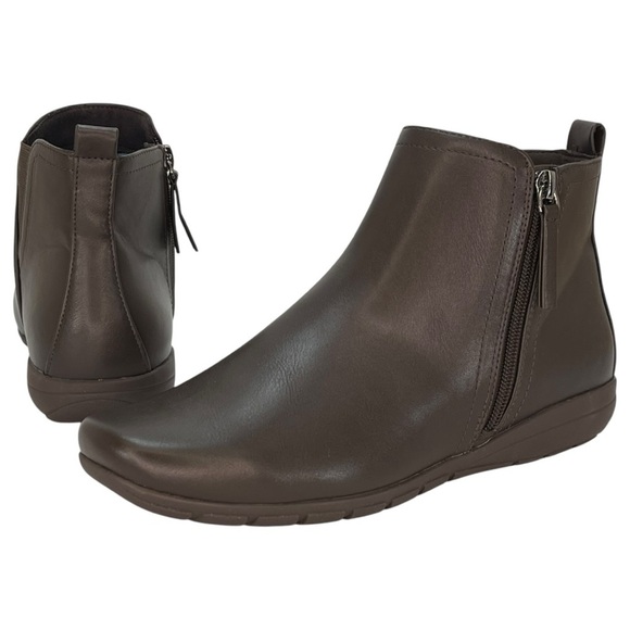 Easy Spirit Aleena3 Dark Brown Faux Leather Womens Booties Size 9M - Picture 9 of 11